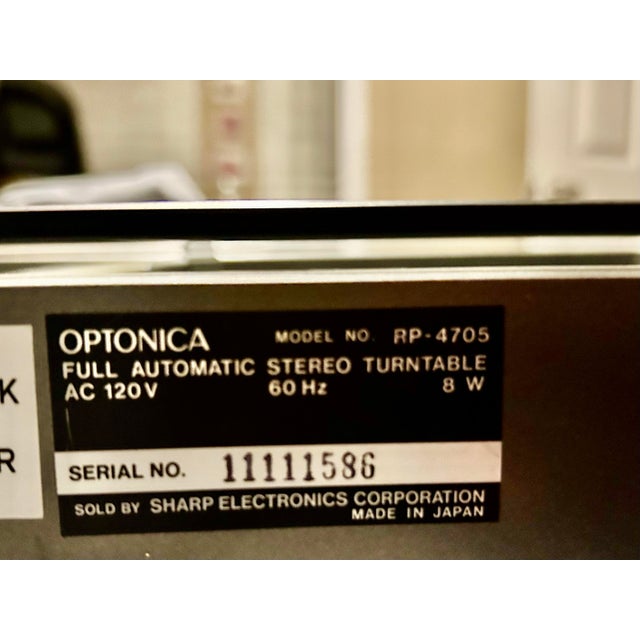 1970s Optonica Vintage Turntable With Glass Dustcover For Sale - Image 5 of 5