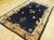 Art Deco 1900s Navy Floral Traditional Antique Chinese Peking Carpet Wool Knotted Rug For Sale - Image 3 of 14