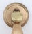 Vintage polished brass thumb latch door pull with a curved shaped handle and round plates. The original mounting screws...