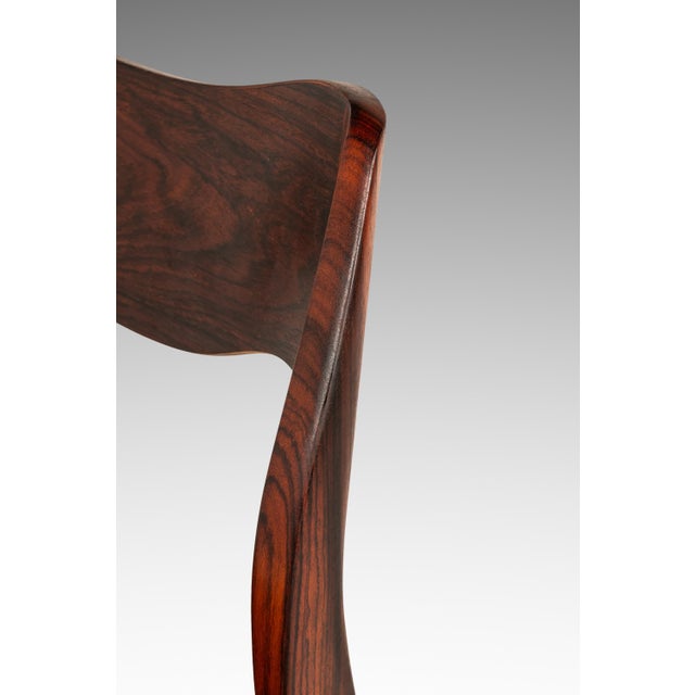 Set of Six ( 6 ) Model 55 and Model 71 Dining Chairs in Rosewood by Niels Møller for j.l. Møllers Møbelfabrik, Denmark, 1960's For Sale - Image 15 of 18
