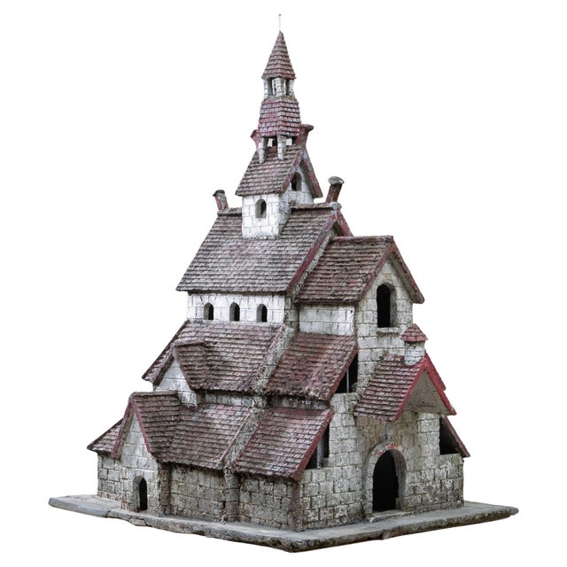 20th Century French Folk Art Concrete Model of Church For Sale - Image 15 of 18