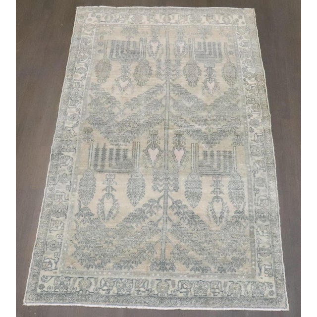 Early 20th Century Early 20th Century Tree of Life Neutral Accent Malayer Rug - 4' x 7' For Sale - Image 5 of 6