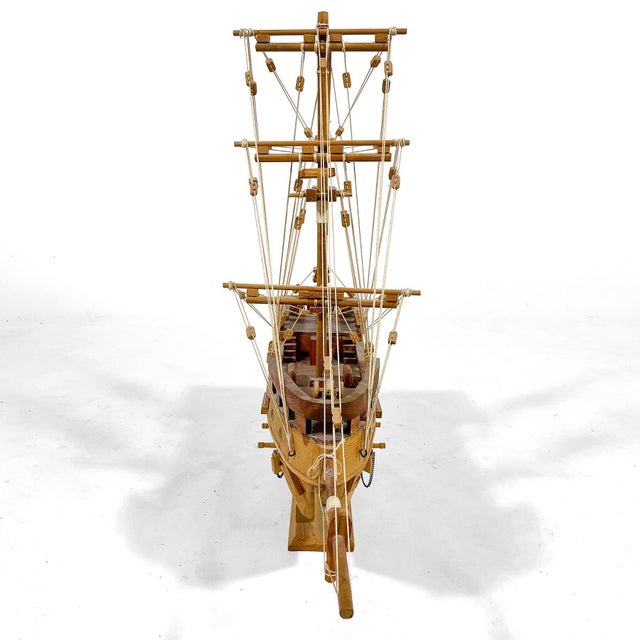 Wooden Model Sailing Ship by J. Romero For Sale - Image 4 of 13