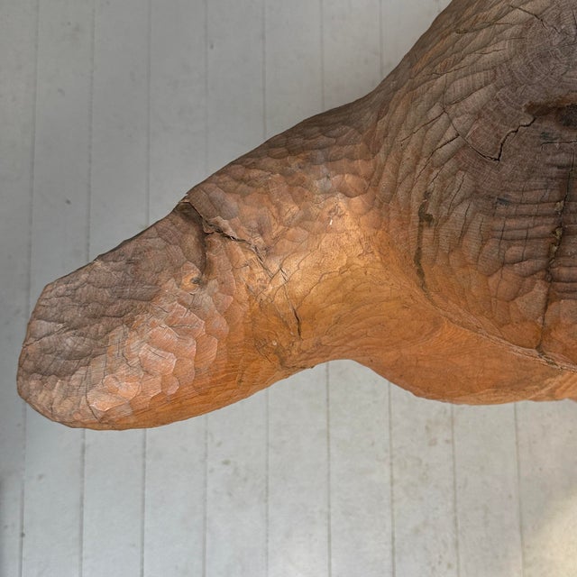 Vintage Monumental Hand Carved Folk Art Figurative Reclining Woman Sculpture For Sale - Image 10 of 12