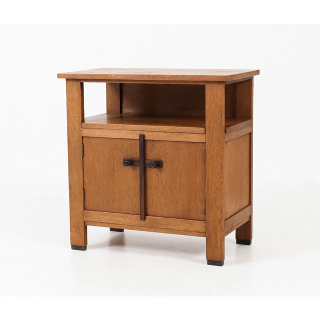 Dutch Art Deco Hague School Oak Tea Cabinet by J.C.Le Cointre, 1920s For Sale - Image 11 of 11