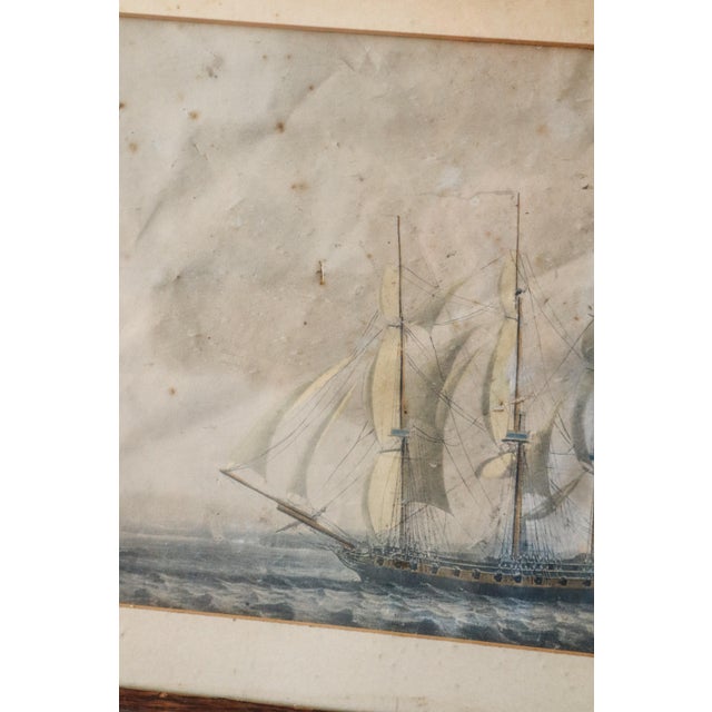 English 19th Century Maritime Engraving in Oak Frame For Sale - Image 3 of 6