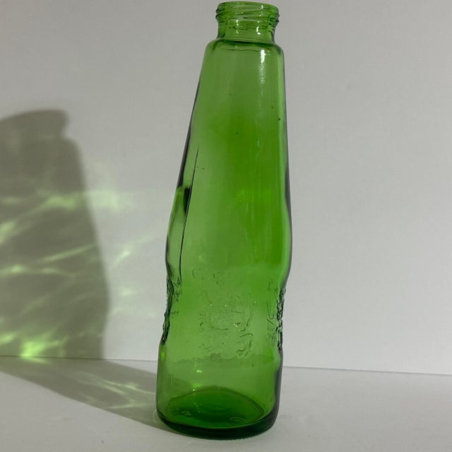 Vintage Early 20th Century Schweppes Green Glass Bottle Embossed With the Royal British Warrant Lion Crest For Sale - Image 12 of 13