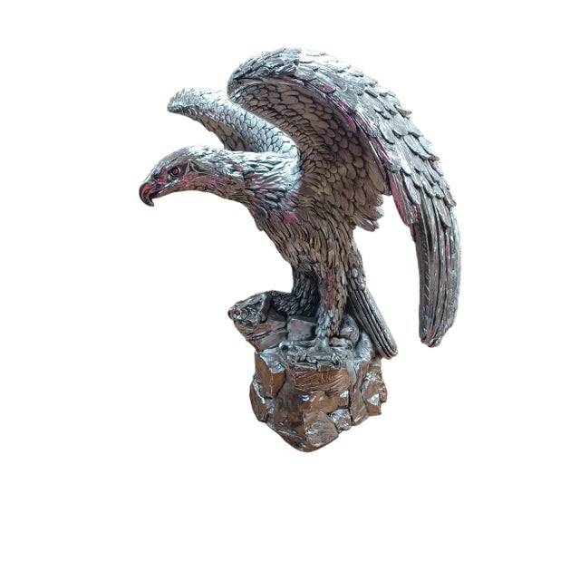 Vintage Sterling Silver overlay Eagle. Highly detailed lifesize eagle with Sterling silver overlay. Eagle is marked...