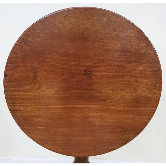 Brown English 19th C Mahogany Queen Anne Pad Foot Birdcage Round Tilt-Top Table For Sale - Image 8 of 16