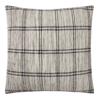 Amber Lewis x Loloi Dalia Ivory / Granite 22'' x 22'' Cover with Poly Pillow For Sale