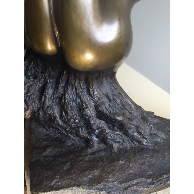 Metal Studio Contemporary Abstract Bronze Sculpture Fluid Merging Forms Roots; People, Family Tree Initials j.b.c. For Sale - Image 7 of 12