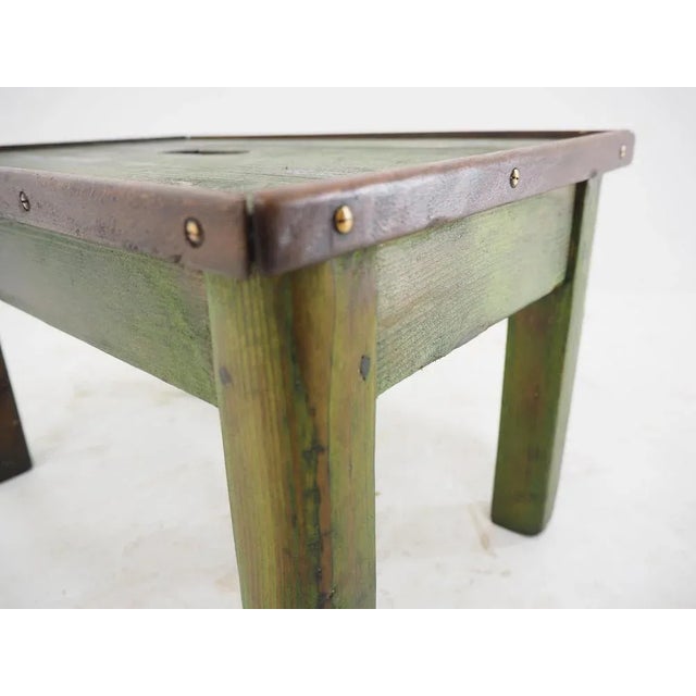 Green Vintage Industrial Allwood Footstool, 1950s For Sale - Image 8 of 9