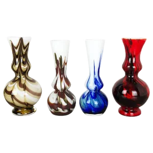 Vintage Multicolored Opaline Florence Vases, Italy, 1970s, Set of 4