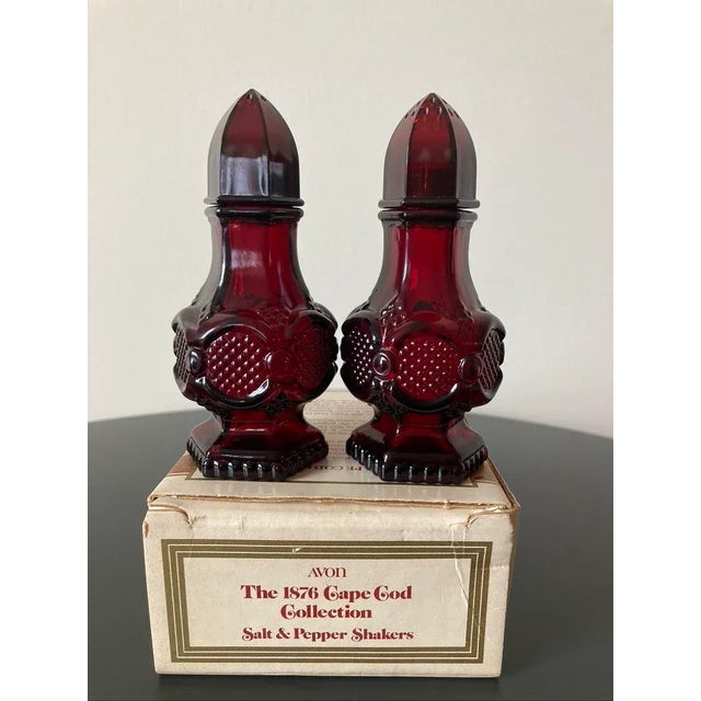 Vintage Regency Salt & Pepper Shakers in Ruby Red- a Pair | Chairish
