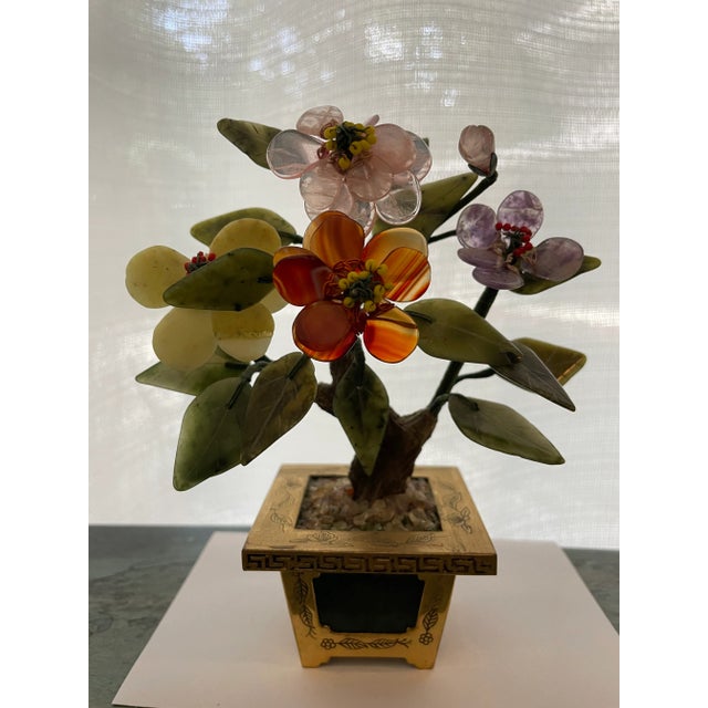 1920s Vintage Miniature Hard Stone Jade Tree For Sale - Image 5 of 12