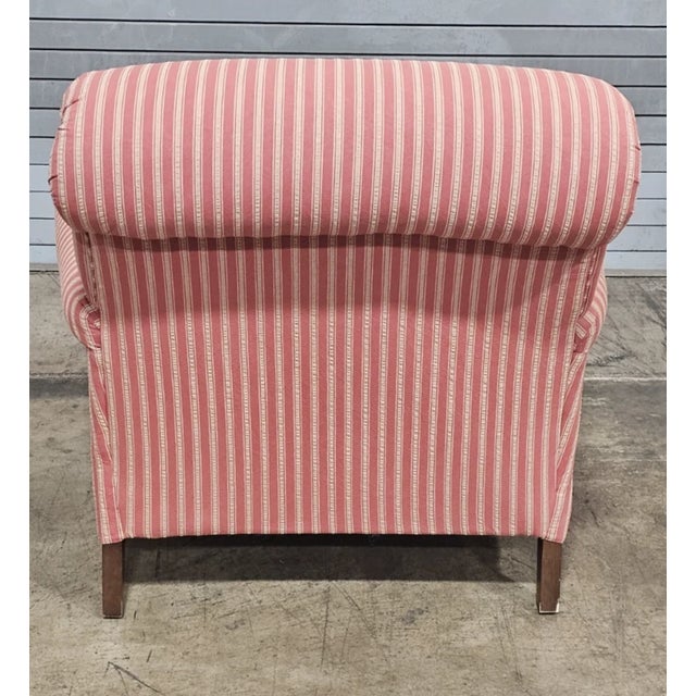 Late 20th Century Bloomingdale's Brownstone East Armchair and Matching Ottoman and Throw Pillows For Sale In Cleveland - Image 6 of 15