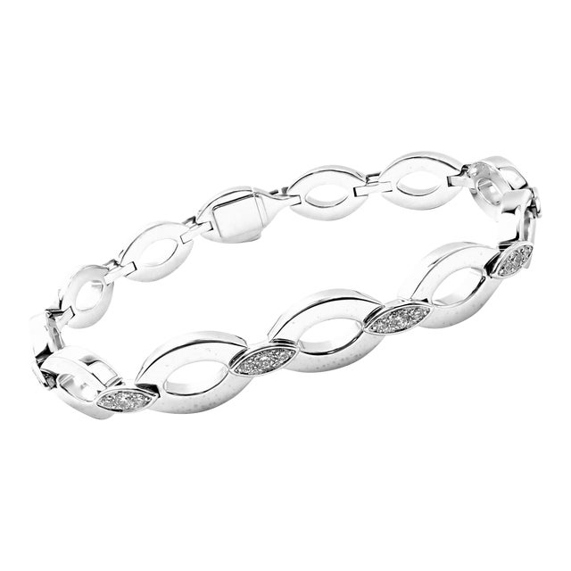 Cartier 18K White Gold Diamond Diadea Link Bracelet Certificate For Sale
