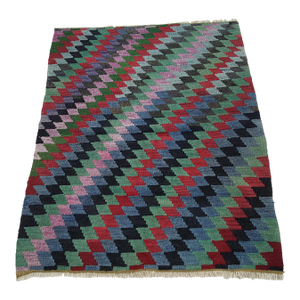 Small Diamond Turkish Kilim Rug 2'10" X 3'7"