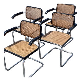 1970s MCM Italian Cesca Cantilever Armchairs (4) For Sale