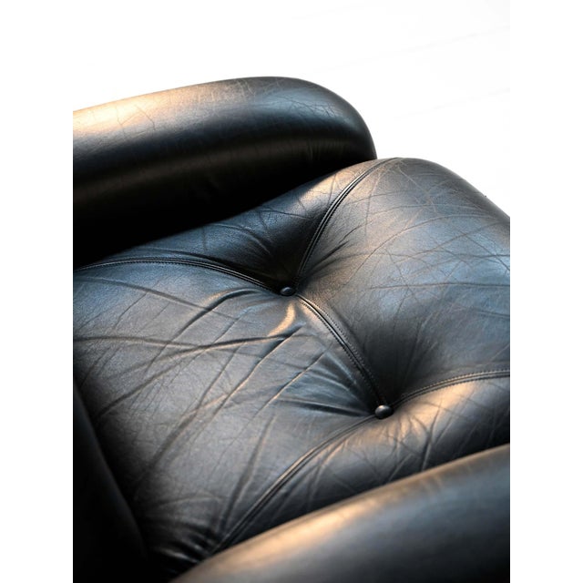 Black Black Leather and Tubular Steel Armchairs, 1970s, Set of 2 For Sale - Image 8 of 11