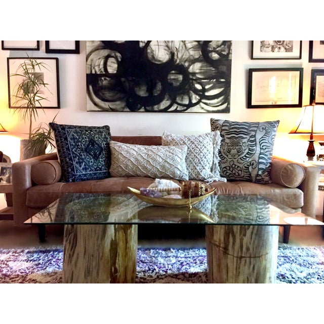 2010s Black Swati Embroidered Pillow For Sale - Image 5 of 7