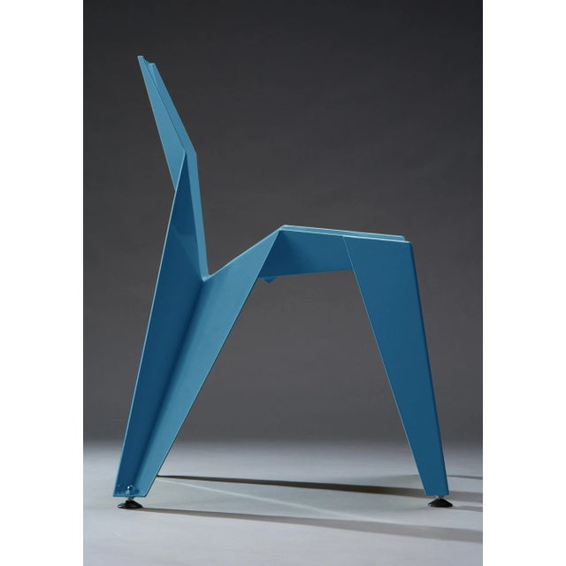 Origami Inspired Edge Blue Chair | Indoor & Outdoor Chair For Sale - Image 4 of 8