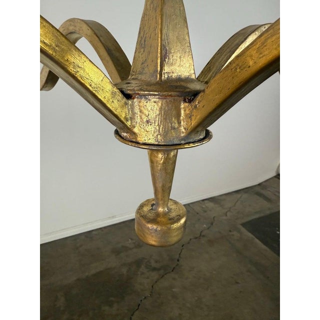 Modern Gilt Metal Leaf Chandelier by Miamar Home For Sale - Image 3 of 11