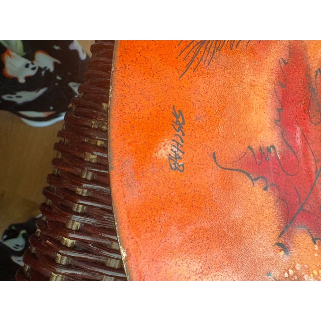 Mid-Century Modern Sasha Brastoff Orange and Red Enamel on Copper Bowl 1953-1962 For Sale - Image 3 of 3