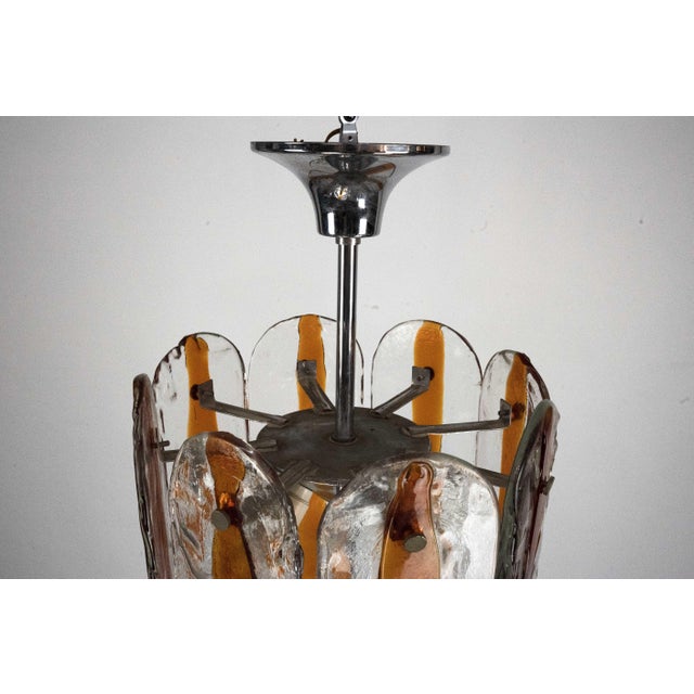 Vintage Italian Murano Glass Occhio Chandelier from Mazzega, Italy, 1970s For Sale - Image 7 of 18