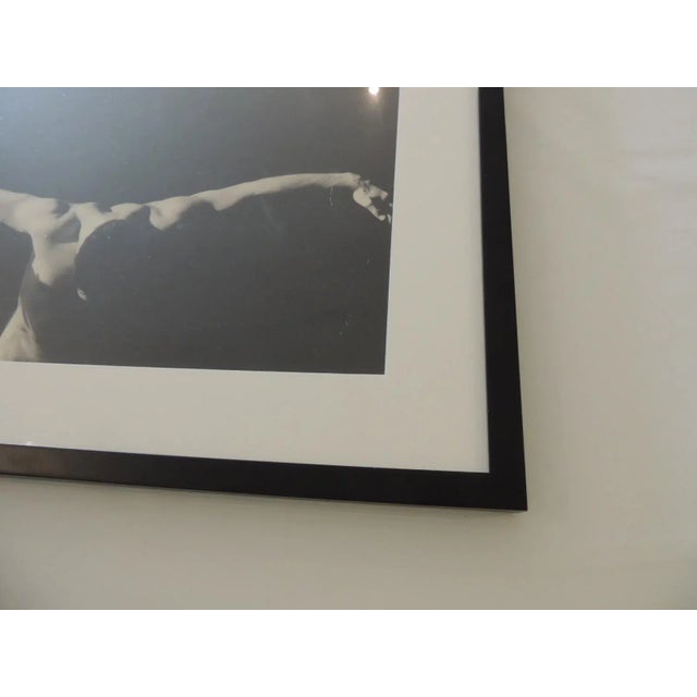 Early 21st Century Framed Black & White Male Photograph "Open Arms" For Sale - Image 5 of 5