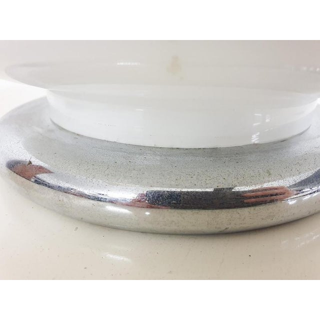 White Chrome and Opal Table Light from Leclaire and Schafer, Germany, 1970s For Sale - Image 3 of 4
