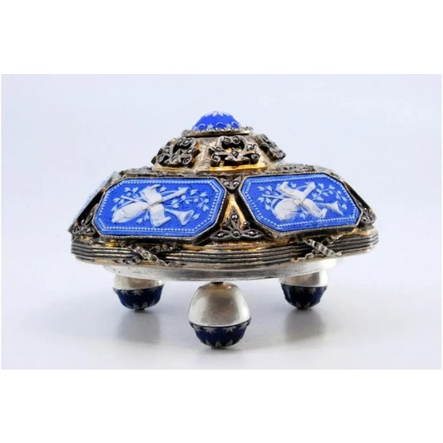 Silver Table Bell with Relief Mosaic Applications For Sale - Image 5 of 8