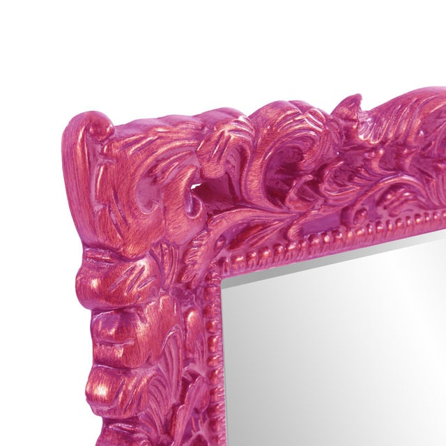 Traditional Barcelona Mirror - Glossy Hot Pink For Sale - Image 3 of 7