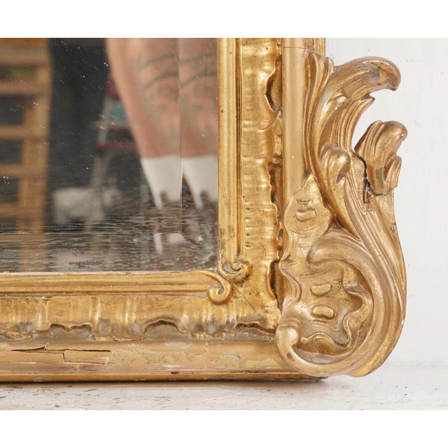 Antique European Louis XV Rococo Wall Mirror For Sale - Image 9 of 11