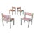 1960s Vintage Set of 4 Vice Magistretti Chairs in Silk and Glazed Oak For Sale