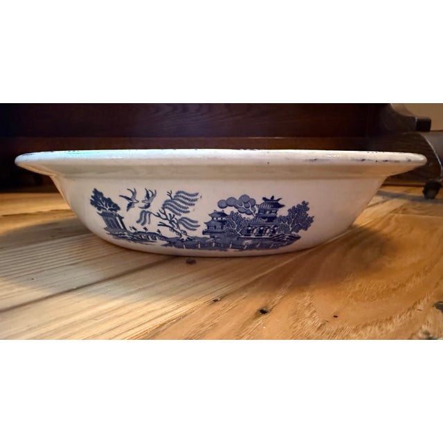 Davenport Antique 19th Century Davenport Blue and White Serveware Bowl Ironstone Large Bowl George III For Sale - Image 4 of 9