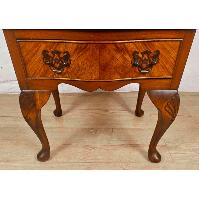 Walnut Chest of Drawers Cabriole Legs Shell Serpentine 1930s Postage Available For Sale - Image 12 of 18
