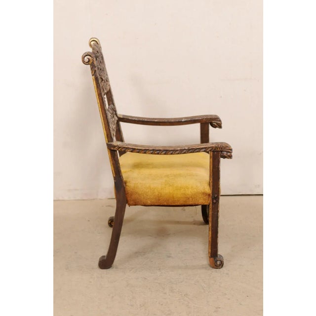 18th Century Vintage Italian Period Baroque Armchair with Carved Details For Sale - Image 11 of 12