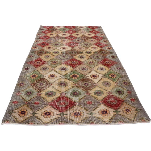 Vintage Turkish Sivas Rug - 04'02 X 07'03 For Sale - Image 4 of 10