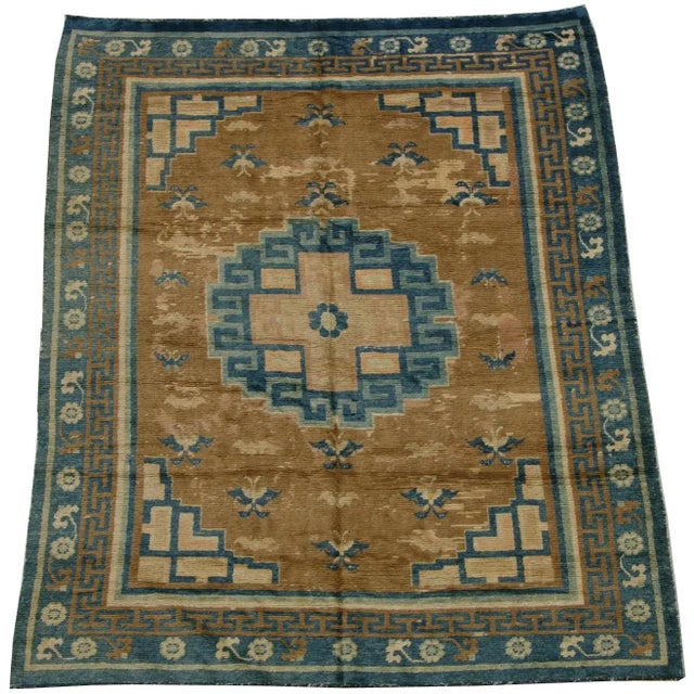 Antique Chinese Floral Design Rug For Sale - Image 9 of 9