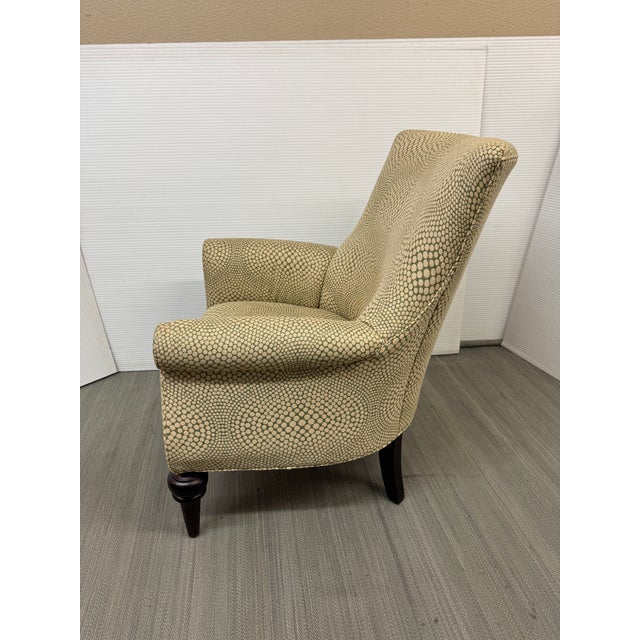 Contemporary Wingback Chair With Spiral Pattern For Sale - Image 9 of 12