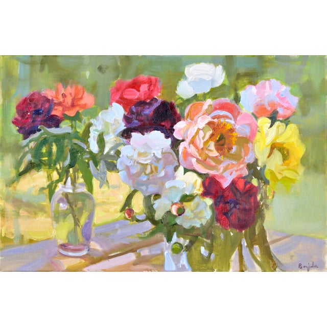 Early 21st Century Valery Bayda, Peonies, 2024, Oil on Canvas For Sale - Image 5 of 5