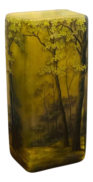 Antique Daum Daum Nancy Cameo Carved Forest Vase