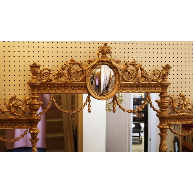 Glass David Michael Italian Made Gold Adam Style Mirror For Sale - Image 7 of 8