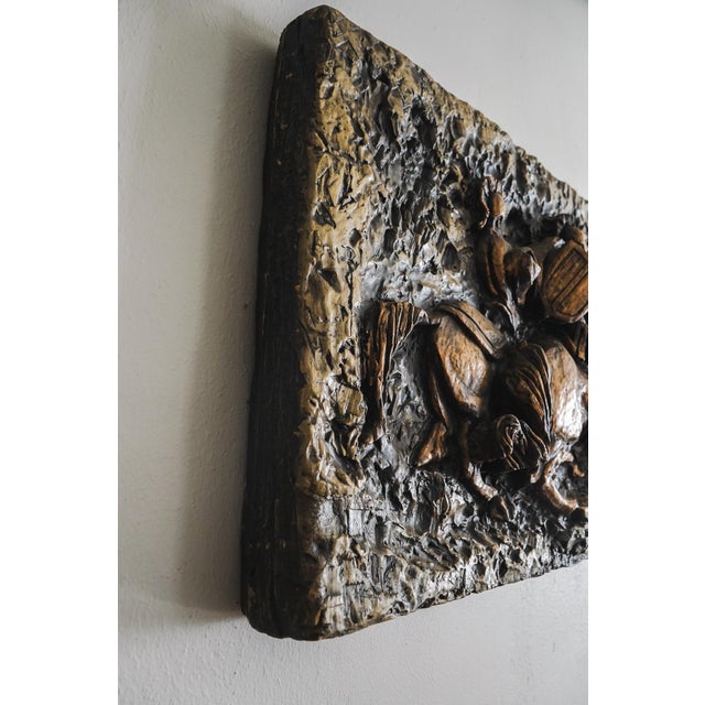 Vanguard Studios 1967 Roman Soldiers Chariots Relief Brutalist Wall Sculpture For Sale - Image 11 of 16