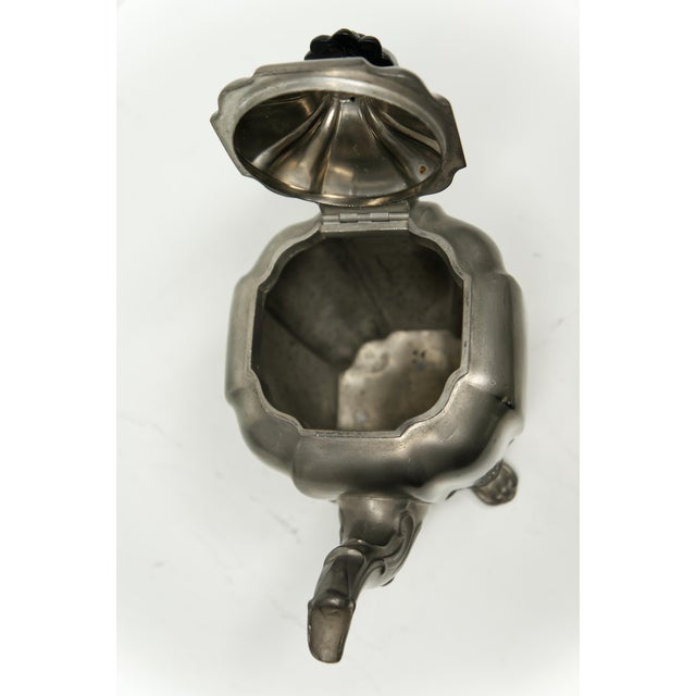 Wood Victorian Pewter Tea Pot Black Wood Handle by James Dixon & Sons For Sale - Image 7 of 8