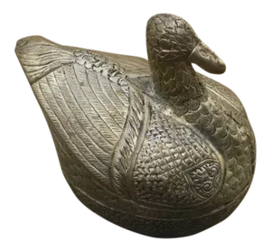 Early 20th Century Silver Betel Nut Duck Container