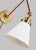 Traditional Chapman & Myers by Visual Comfort Studio Wellfleet Double Arm Cone Task Sconce, Matte White & Burnished Brass For Sale - Image 3 of 6