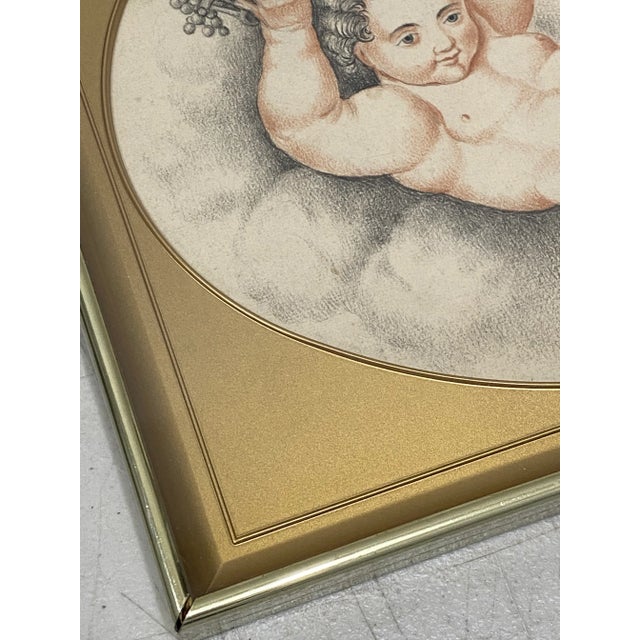 Early 19th Century French Graphite Drawing "New Year Baby" With Basket of Fruit C.1820 For Sale - Image 4 of 8