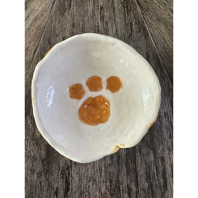 Vintage Signed Ceramic Bowl With Dog Paw Design For Sale - Image 10 of 14